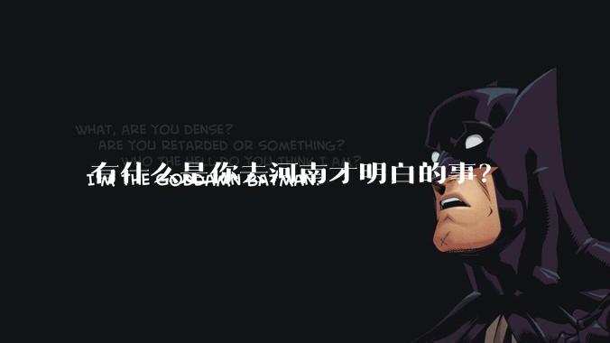 有什么是你去河南才明白的事？