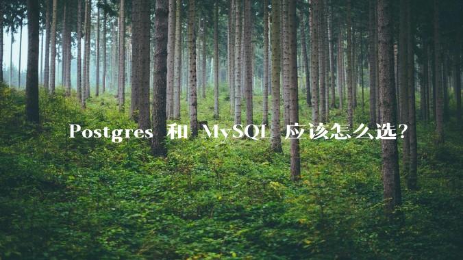 Postgres 和 MySQL 应该怎么选？